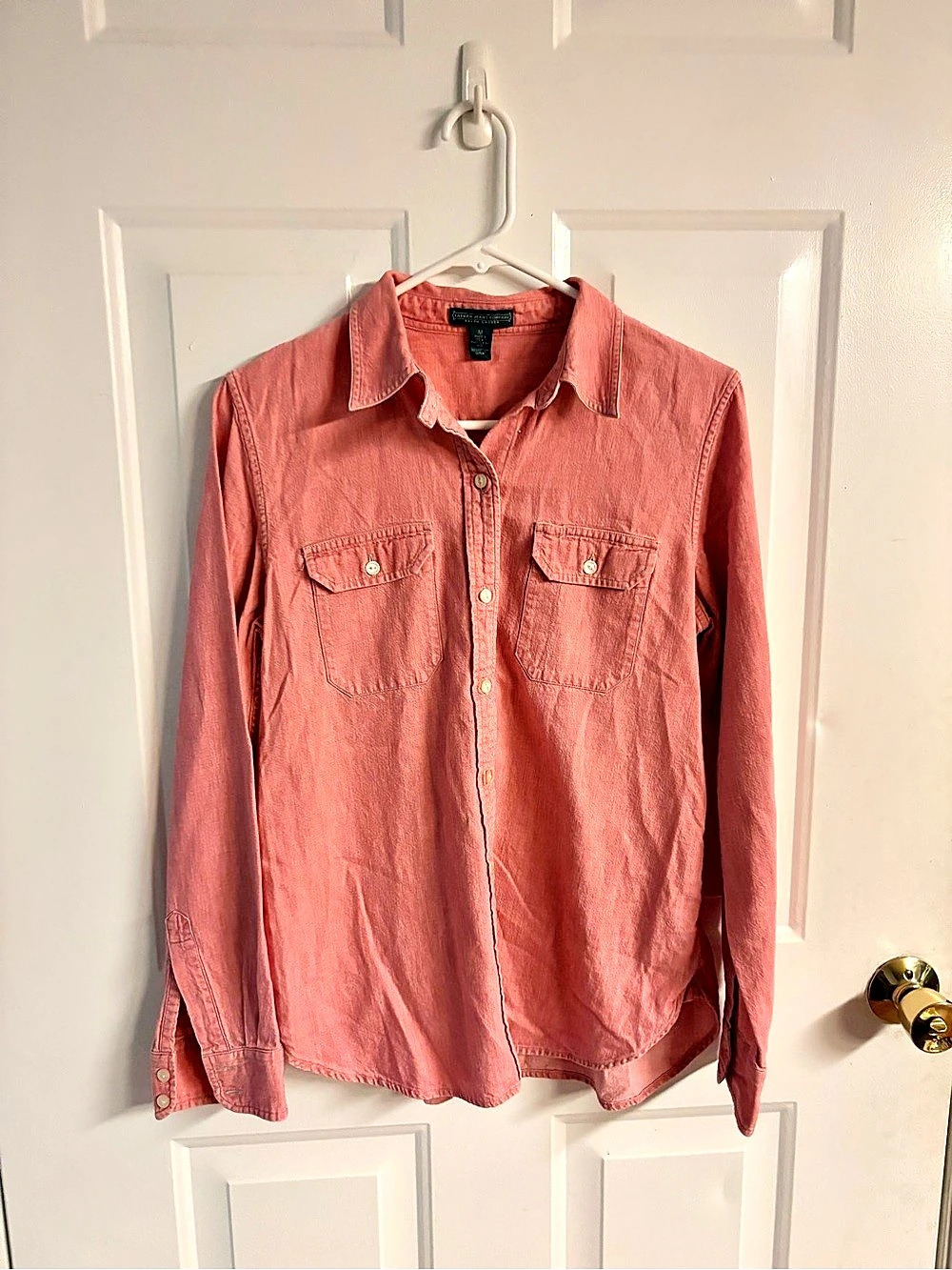 Lauren Jeans Co. Ralph Lauren Coral Pink Button Down Utility Shirt - Size M